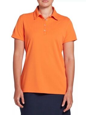 NEW Lady Hagen Pique Short Sleeve Golf Polo Shirt Top XS X-Small Tangerine NWT